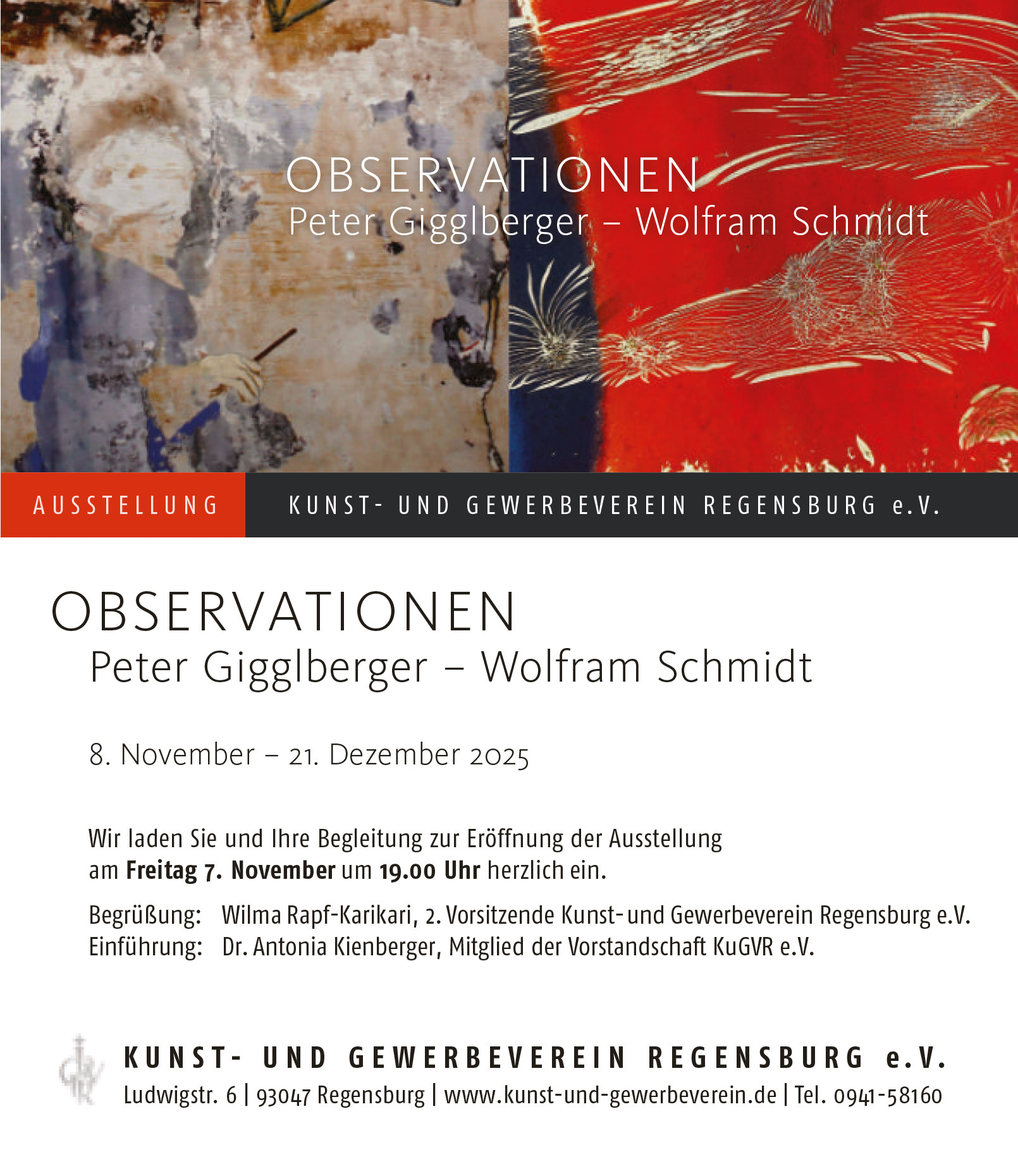 Ausstellung Observationen im Kunst und Gewerbeverein Regensburg Ausstellung Observationen im Kunst und Gewerbeverein Regensburg